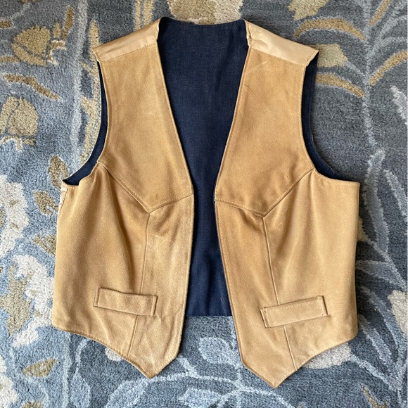 Vintage Reversible Western Best Denim and Suede Medium - Picture 4 of 5